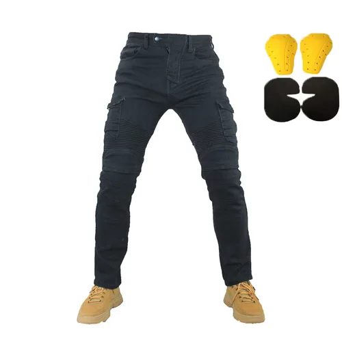 Imagen 2 del producto Pantalones vaqueros para motocicleta, Pantalones para Hombre, pantalones vaqueros con plumas, versión estándar, Pantalones para montar en coche, Pantalón para montar en verano