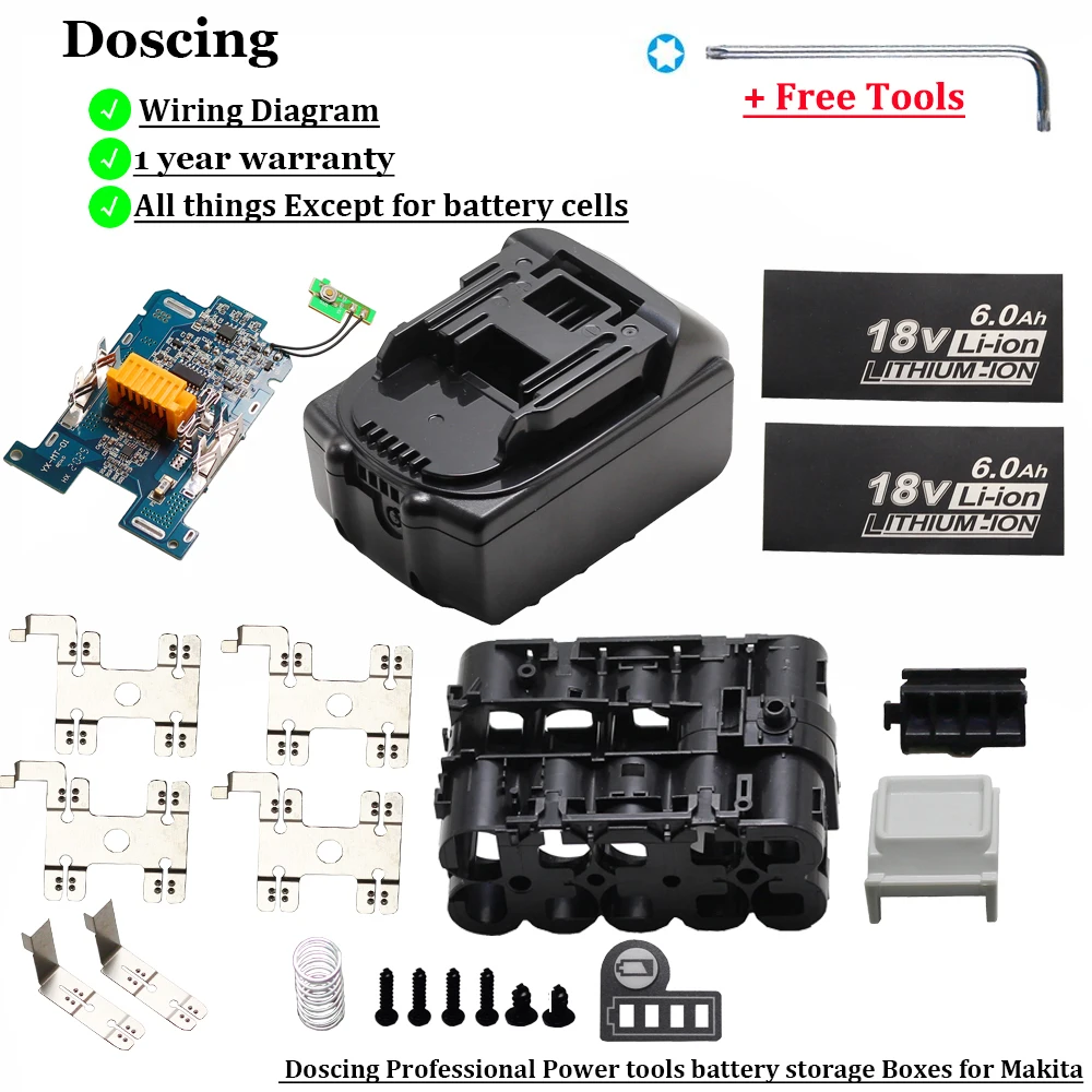 Latest Upgraded Plastic Case Charging Protection Circuit Board PCB for Makita 18v Battery BL1840 BL1850 BL1830 BL1860B LXT 400