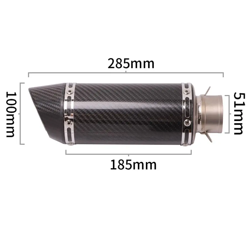 11.22inch Short Real Carbon Fiber Titanium Alloy Silencer System Motorcycle Tial Exhaust Muffler Pipe For 51mm 60.5mm Universal