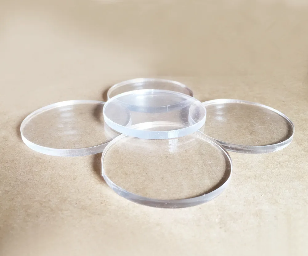 Set of 20pcs Clear Acrylic Discs, Plexiglass Laser Cut Round Circle 1/8