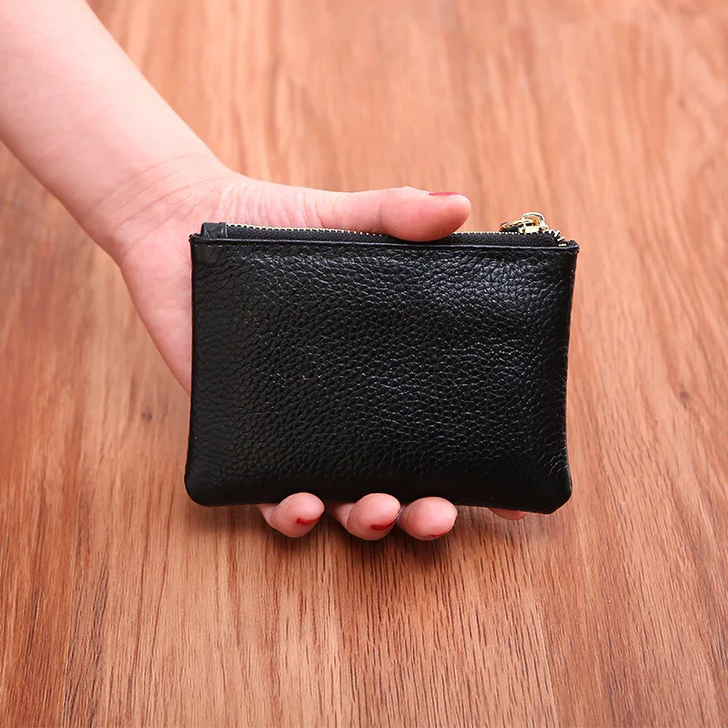 Full-Grain Leather Women's Mini Coin Purse Men's Leather Wallet Wallet Custom Small Wallet Factory Wholesale Coin Bag