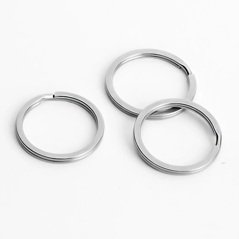 Porte-Clés Rond en Acier Inoxydable pour Homme et Femme, Fendu, Mignon, Cadeau, JO30 mm, 1 Pièce