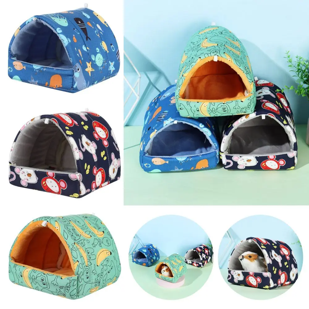 Colorful Mini Cage Winter Comfortable Small Animal Sleeping Bed Warm Mat Guinea Pig Nest Hamster House