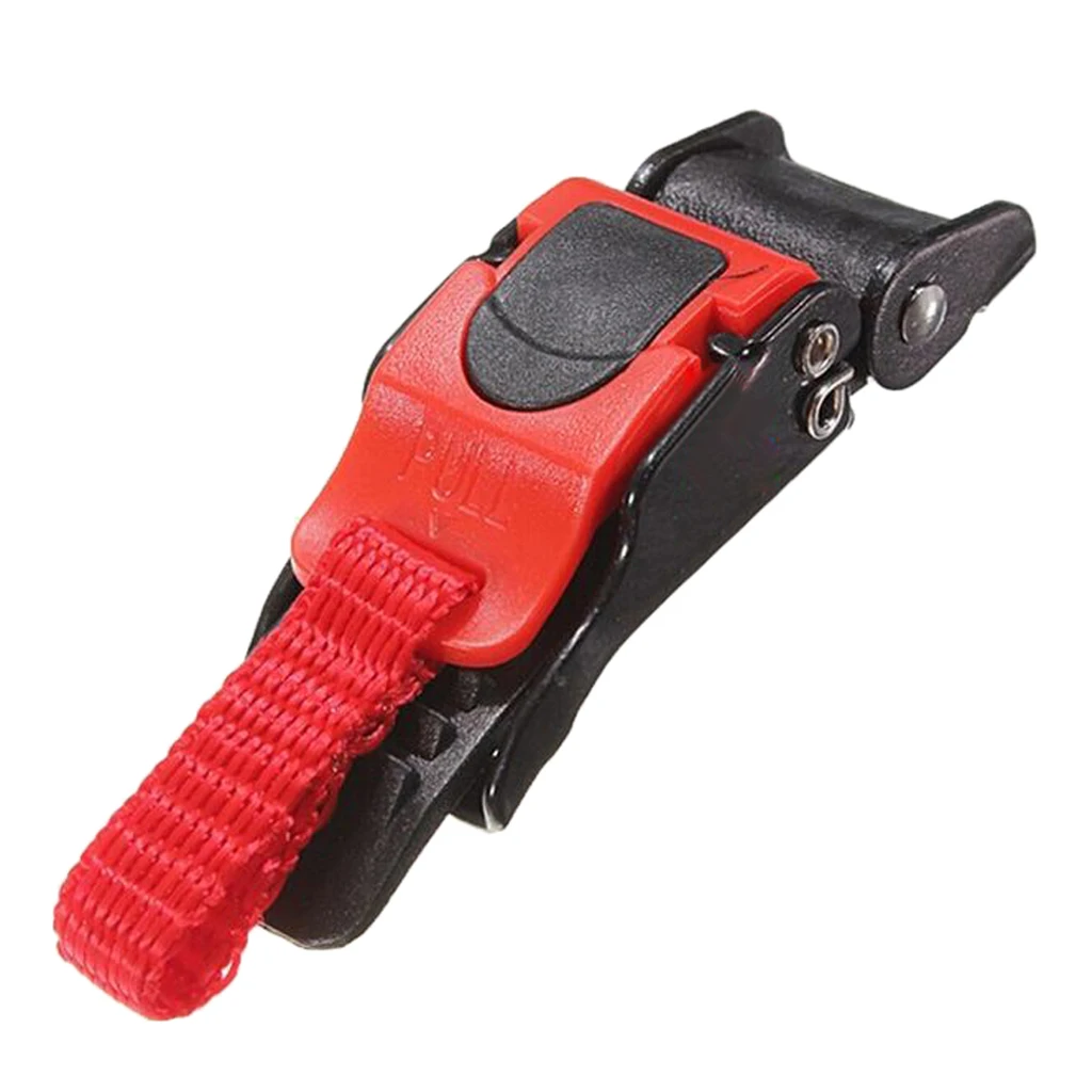 Motorcycle Quick Release Buckle Helmet Chin Strap Clip Black+Red