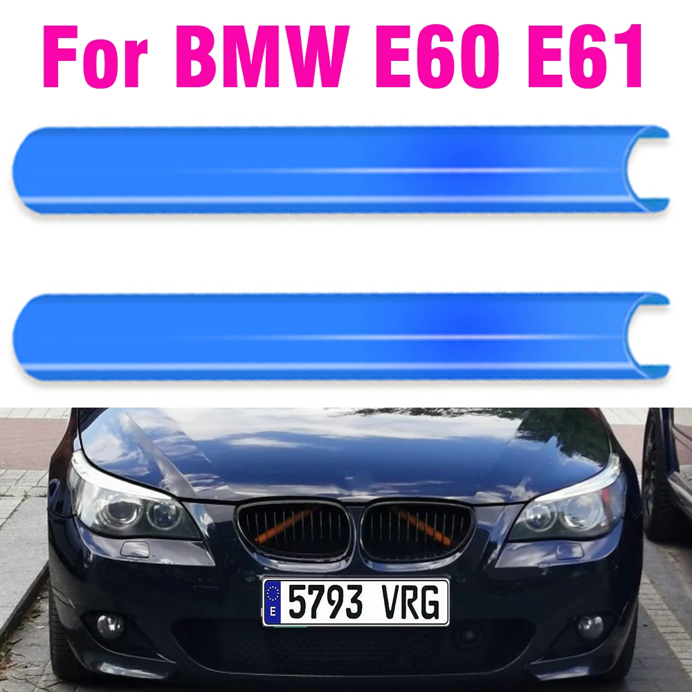 Front Grille Trim Strips Cover Frame Stickers For BMW E60 E61 Accessories