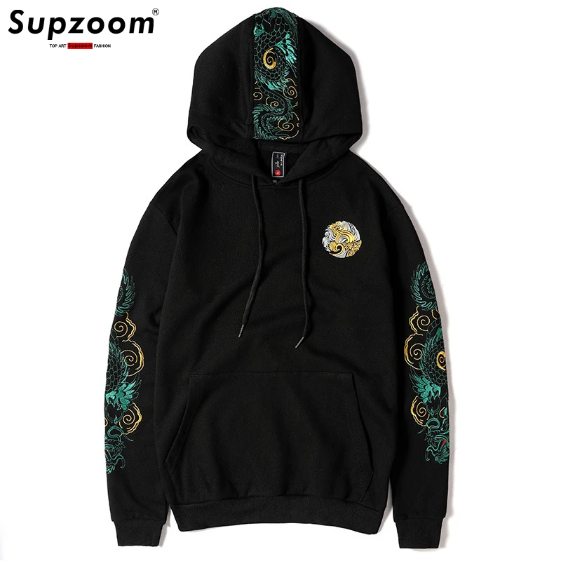 2020 New Arrival Sale Men\'s Fleece Hoodie Dragon Pure Cotton National Clothes Large Pullover Hooded Casual Animal Hoodies Men