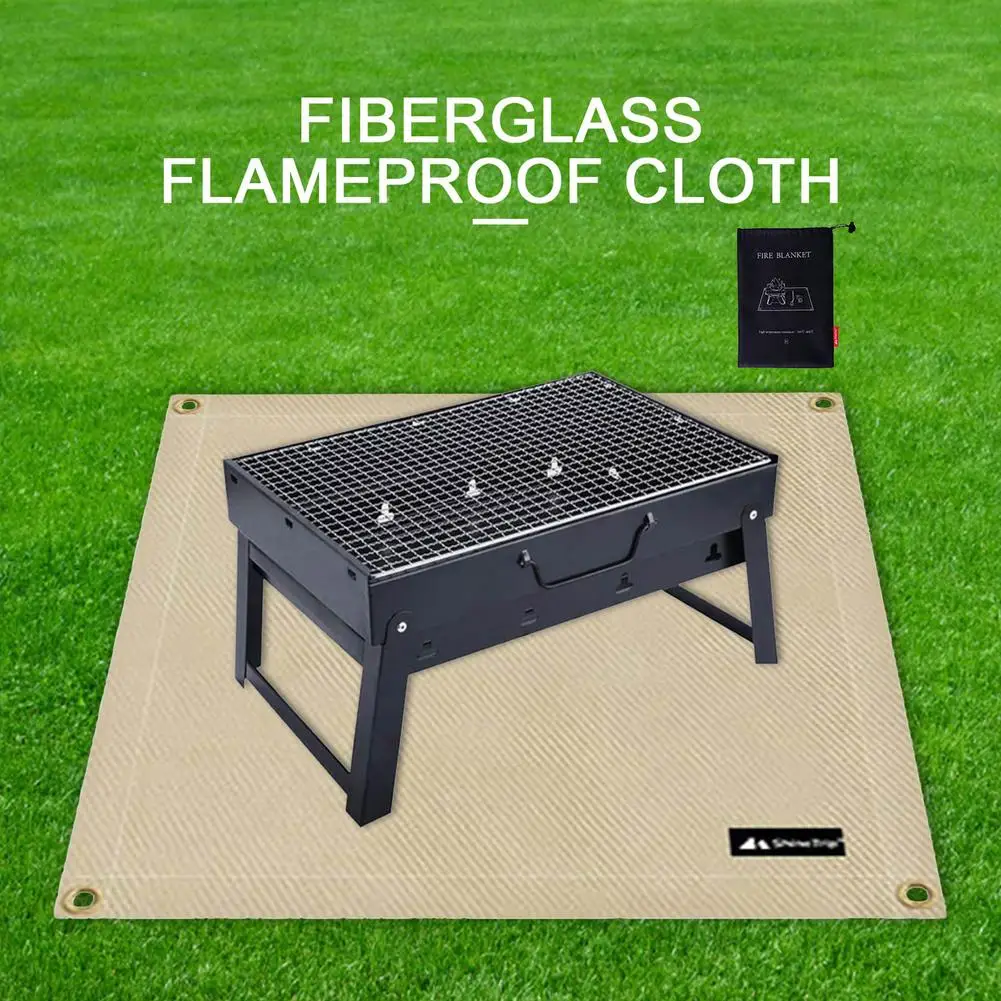 S/M/L Camping Fireproof Grill Mat Cloth Flame Retardant Ember Mat Floor Protection Mat For Outdoors Picnic Barbecue Pit Mat