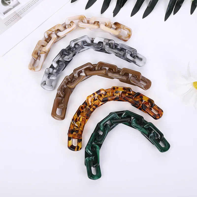 50pcs/lot Acrylic buckle beads 20*30mm Dark DIY Handbag Key Strap Glasses Chains Opening Loops Accessories Acrylic Chain N013 03