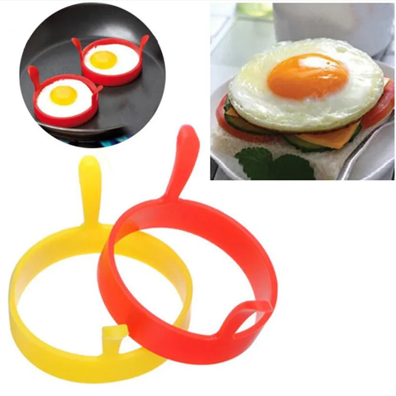 Moldes redondos de silicona para huevos fritos, herramienta creativa de molde de anillo para panqueques, accesorios de cocina, 1 unidad