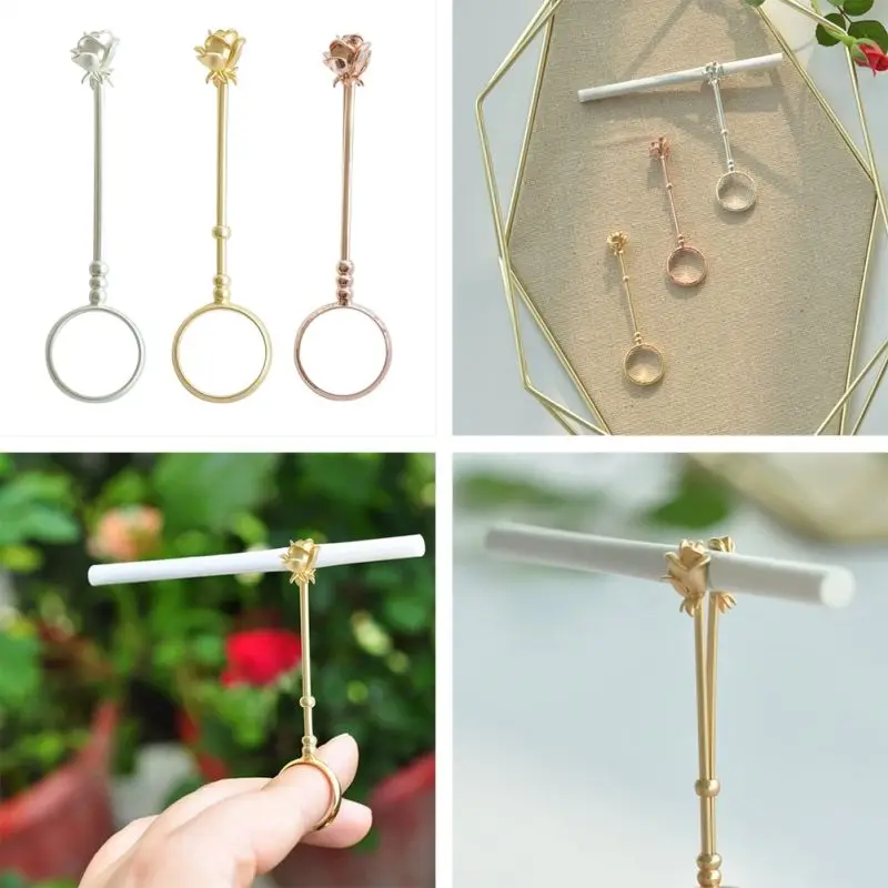 Women Men Rose Flower Couple Cigarette Holder Ring Slim Cigarettes Smoking Rings Gold Silver color Funny Fashion Jewelry Smoker