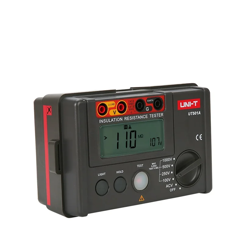 UNI-T UT501A Insulation Resistance Tester Meter Earth Ground Resistance Voltage Tester Megohmmeter Voltmeter