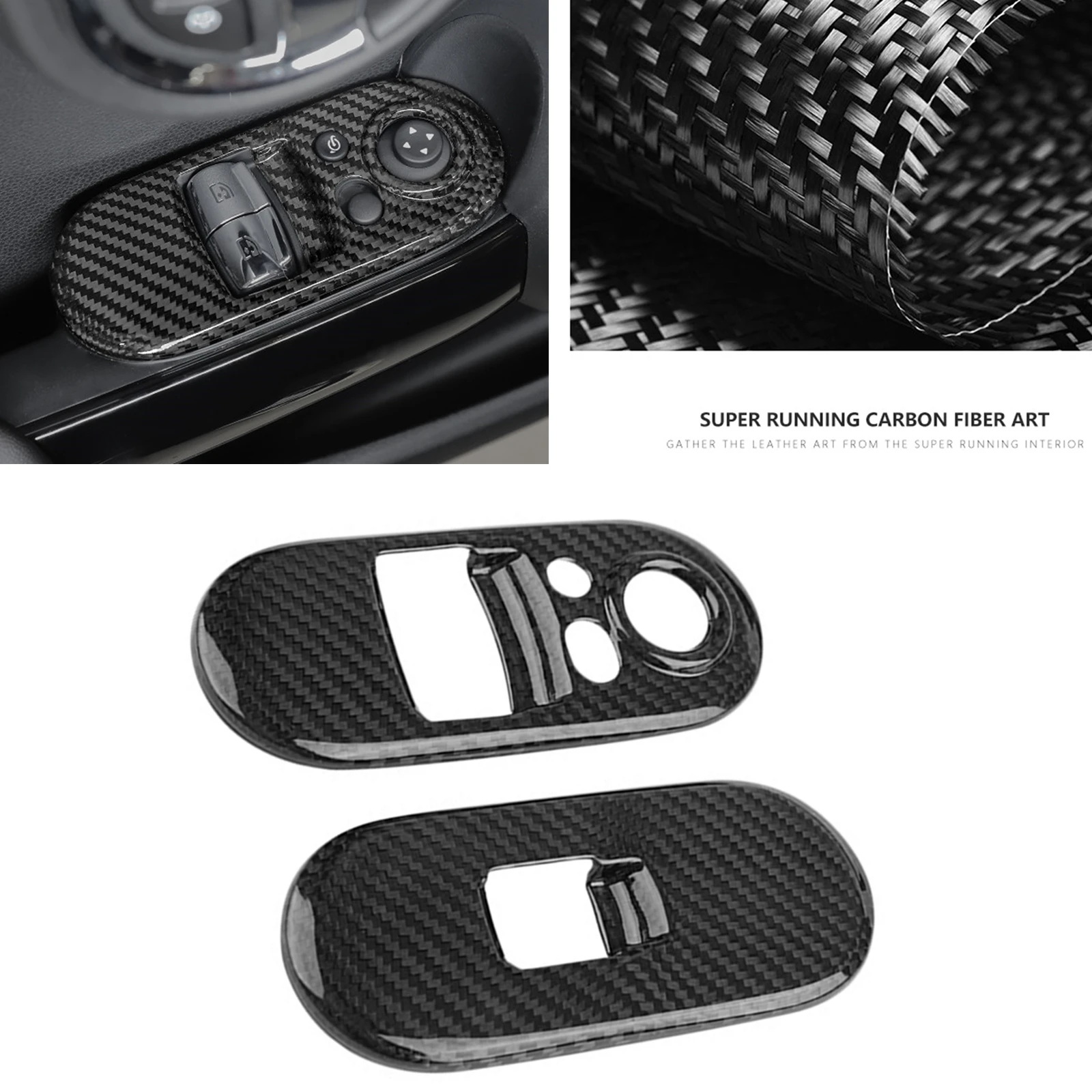 

For Mini Cooper F55 F56 2014 2015 2016 2017 2018-2022 Carbon Fiber Interior Window Switch Button Panel Cover Frame Trim Sticker