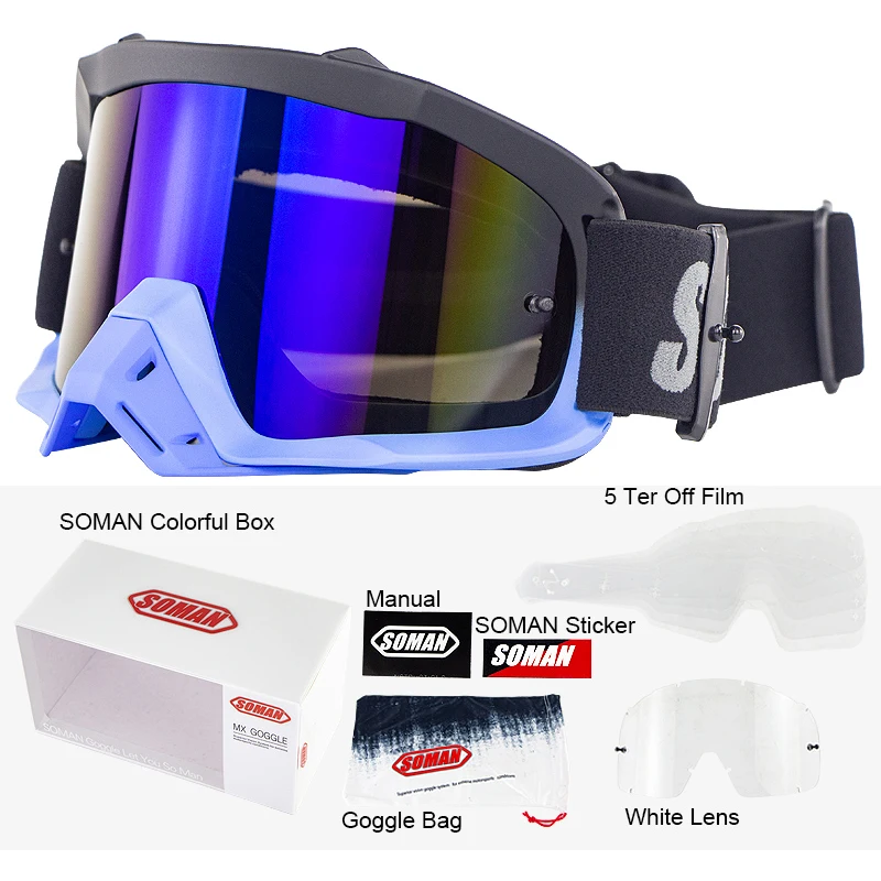 MX Goggles Motocross Glasses Off Road Dirt Bike Motorcycle Helmets Goggles Ski Sport Glasses Mountain Bike Goggles Sets