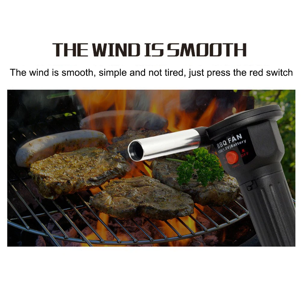 BBQ Fan Air Blowers Handheld Electric Bentilator Bellows For Barbecue Outdoor Camping Picnic BBQ Hair Dryer Fire Cooking Tool