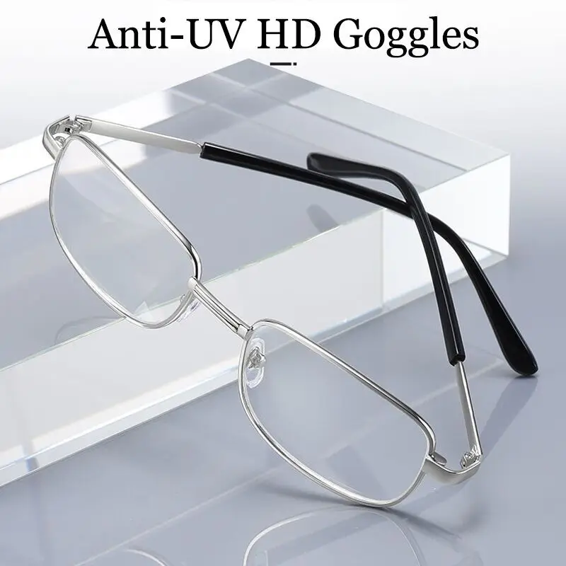 2 stücke Kristall Glas Objektiv Lesebrille Männer Anti-blau Licht Presbyopie Vergrößerungs Anti-Scratch Brillen Dioptrien 1,0-4,0 Silber – Detail 4