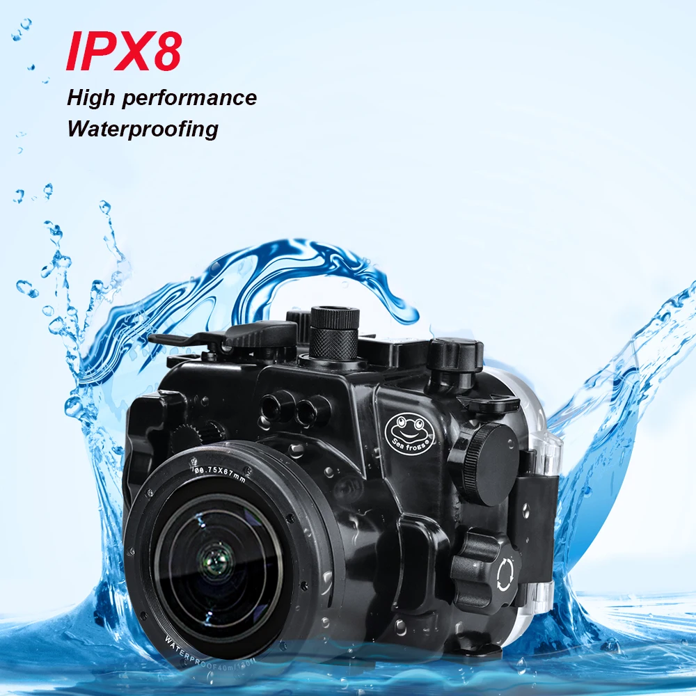 for Canon G1X III Powershot Seafrogs 40m/130ft Underwater Waterproof Camera Housing Case G1X Mark III