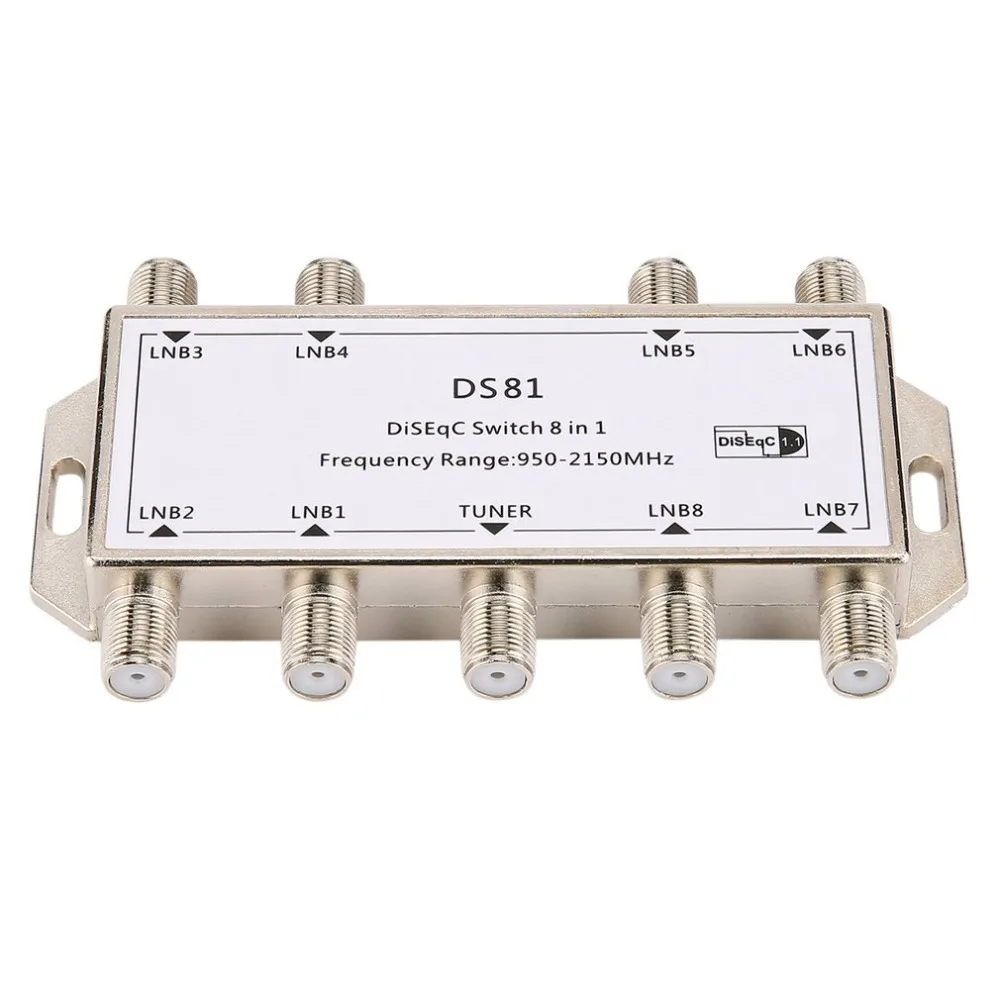 GST-8101 8 in 1 Satellite Signal DiSEqC Switch LNB Receiver Multiswitch Satellite Signal Switch Wholesale DropShipping with box