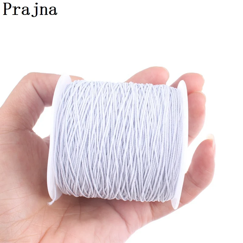 DIY White Black Elastic Thread Polyester Machine Sewing Thread Beading DIY Industry Fabric Supplier Accessory 200 Meters/Roll