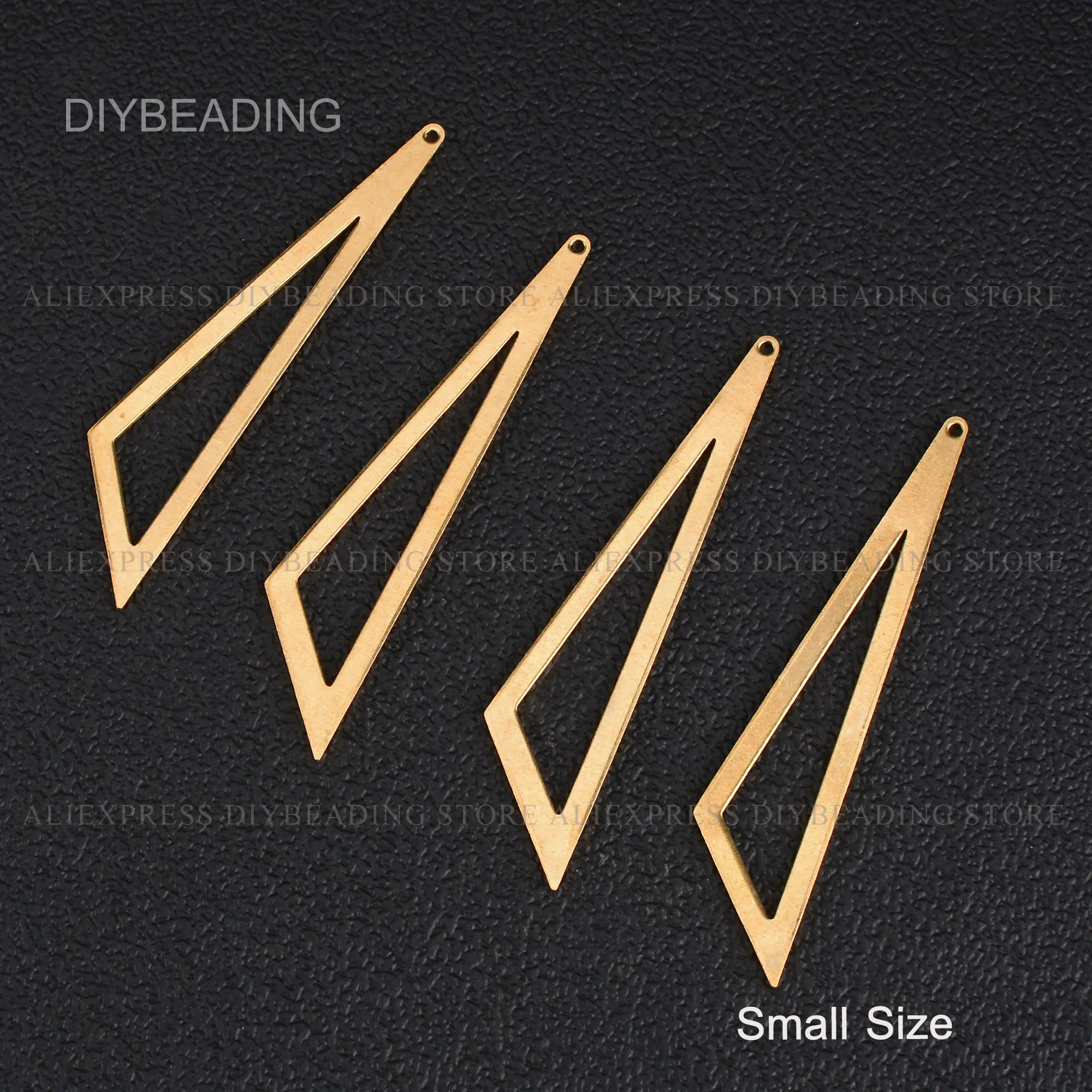 10-200 Pcs Geometric Charm Finding for Jewelry Making Raw Brass Long Triangle Charming Component Online Lots Wholesale Supply