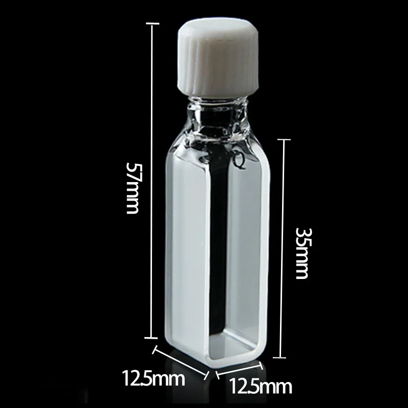 10mm Quartz Screw Cuvette Photo-Glue Process Acid and Alkali Resistant High Transmission