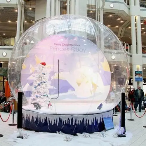 Globo de neve de Natal transparente tamanho humano inflável 2m3m4m bola de neve de alto ano novo para publicidade com bomba grátis