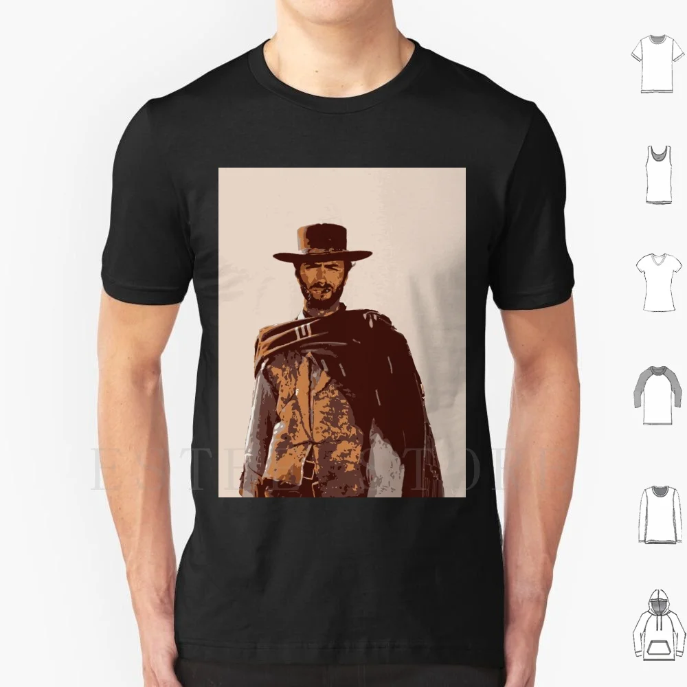 Clint Eastwood T Shirt Men Cotton 6xl Clint Eastwood Cowboy Western Spaghetti Western Smokes Clint Eastwood