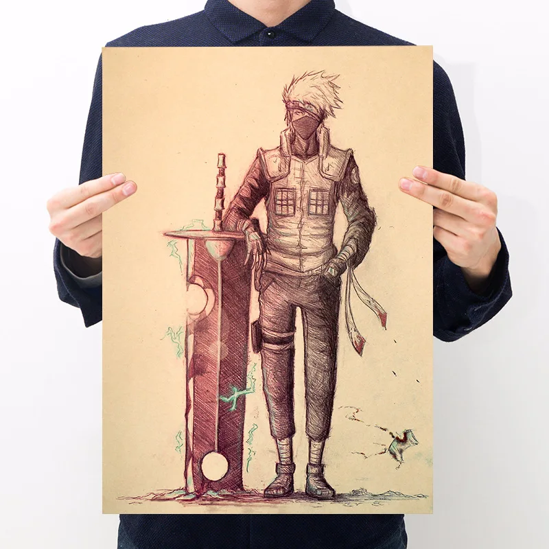 Canvas Painting Art Print Poster Nordic Woman Wall Decor Canvas Paintings Home Decor Ninja Hatake Kakashi Anime H Section Retro