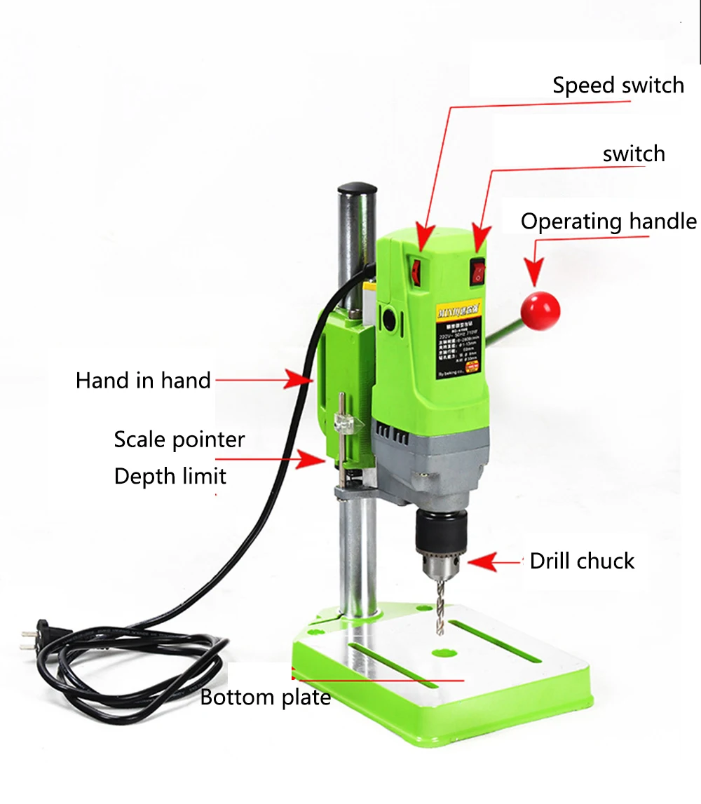 Mini taladro de Banco Eléctrico de 710W, Portabrocas de 1-13mm, herramienta Industrial multifunción para fabricación de cuentas, BG-5156E