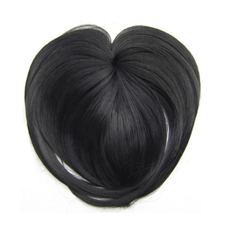 Similler White Black Brown Gold Fake Fringe Clip In Blunt Bangs Synthetic Hair Extensions With High Temperature Fiber