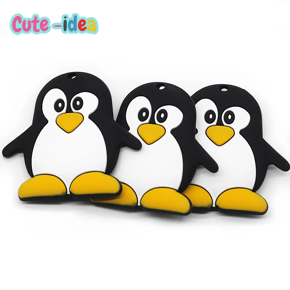 Cute-Idea Silicone Teether Cartoon Animals 1pc/2pc Food Grade Silicone Pandents DIY Baby Teething Toys For Teeth Tiny Rod Gift