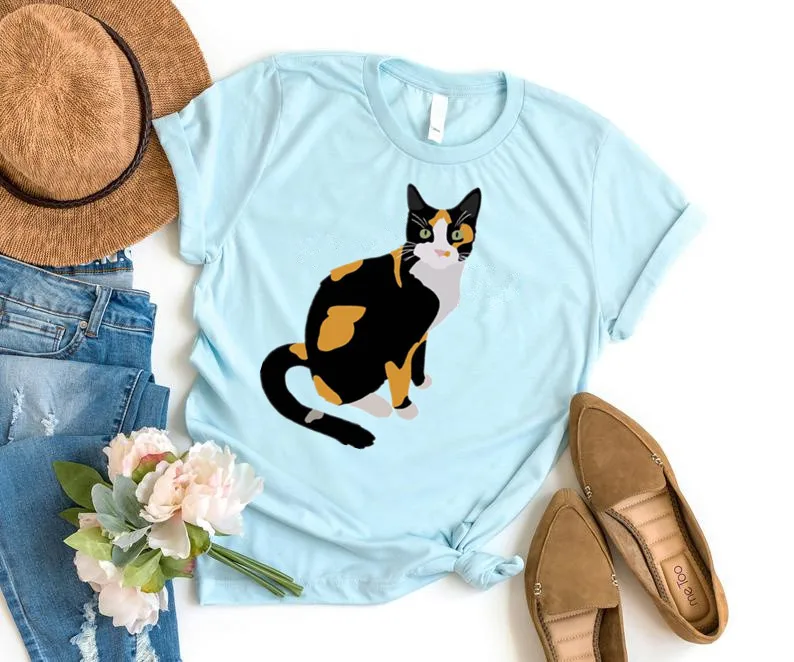 Calico Cat T-Shirt  Women's Short Sleeve Top Tee Unisex 100%  Cotton Funny Letter Print Graphic O Neck  Streetwear Drop Shipping