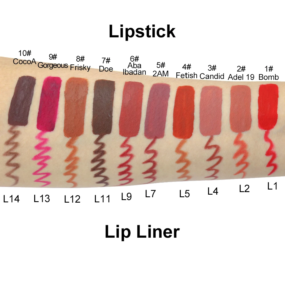 50set/lot Customized Matte Liquid Lipstick Lip Liner Set Private Label Cosmetics Lips Makeup Gift Kit Long Lasting Waterproof