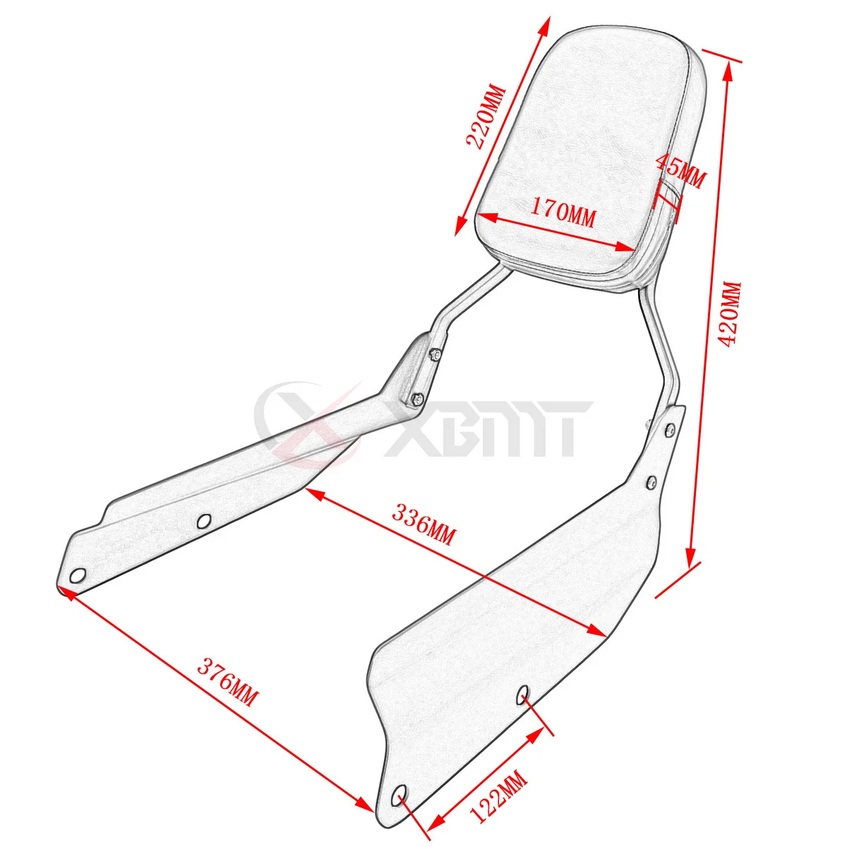 Motorcycle Backrest Sissy Bar For Honda VTX 1300 1800 VTX1300 VTX1800 VTX1300R/S/T/N/C VTX1800R/S/T/N/C/F 2002-2009