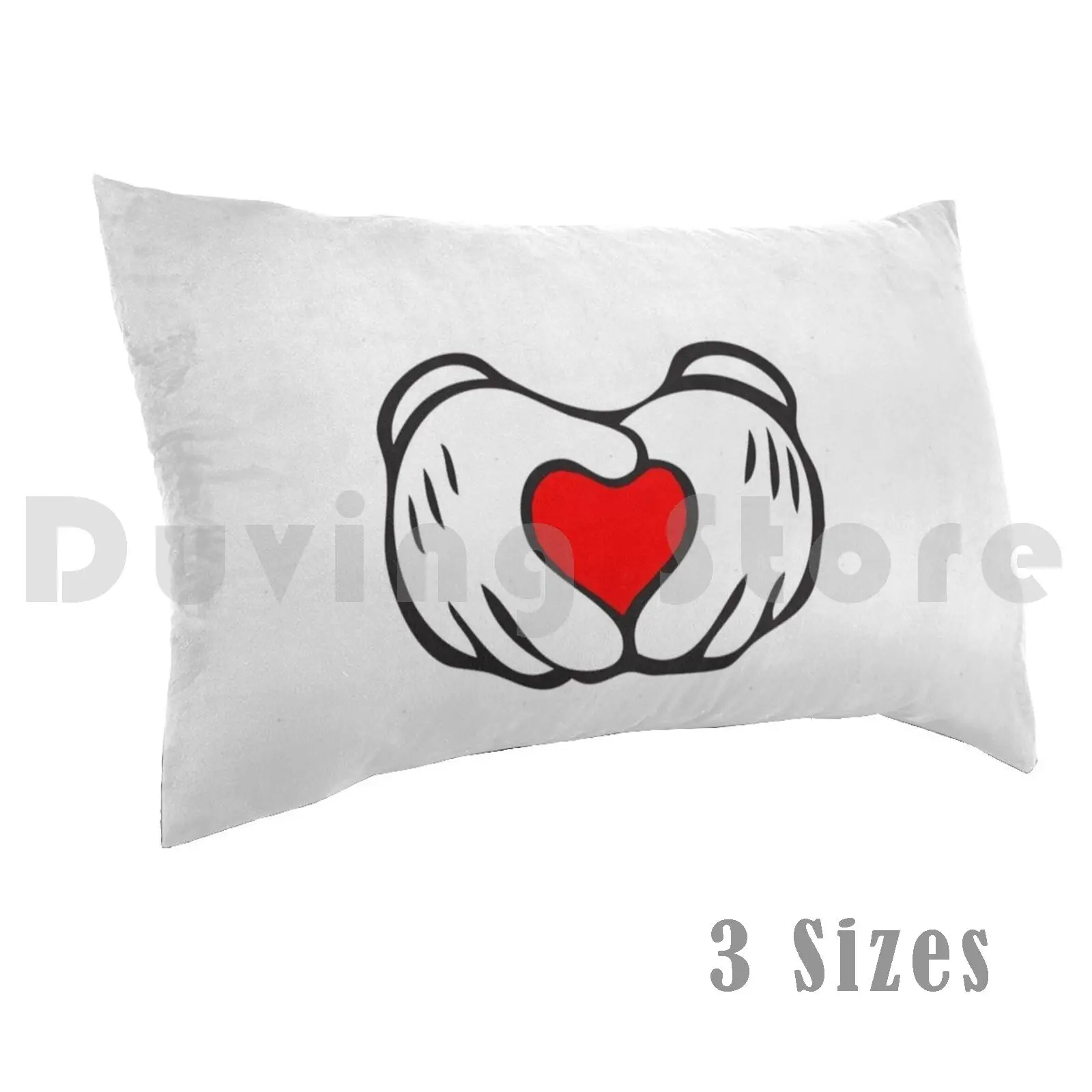 Sweet Heart! Pillow Case Printed 50x75 Heart Love Mickey Cartoon Animated Movie Hands