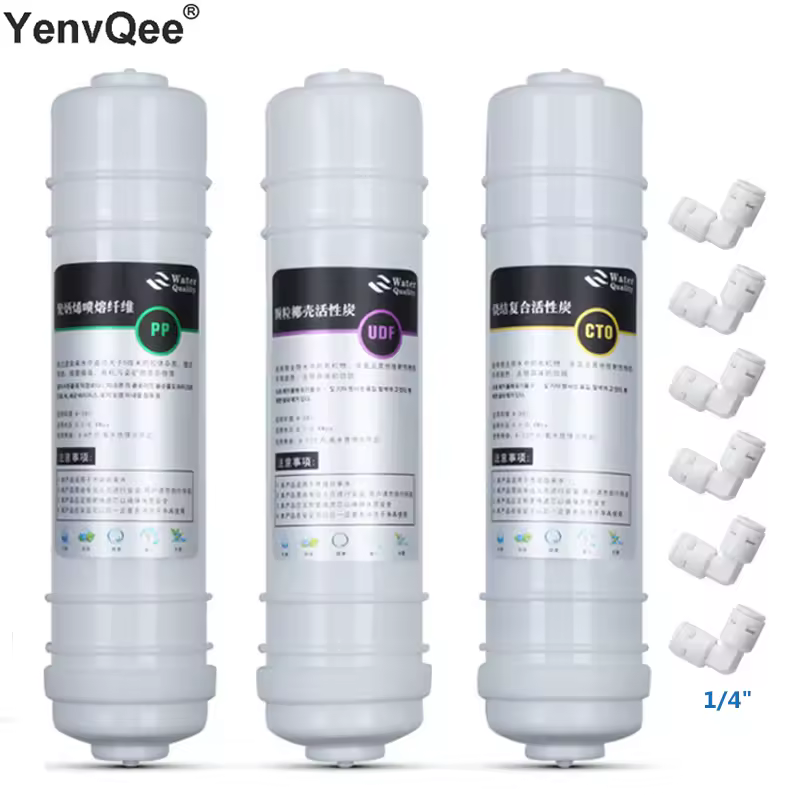 1 MICRON PPF+Granular Activated Carbon Filter UDF+ CTO Carbon Block Filter WATER FILTER Cartridge For 5 STAGE REVERSE OSMOSIS