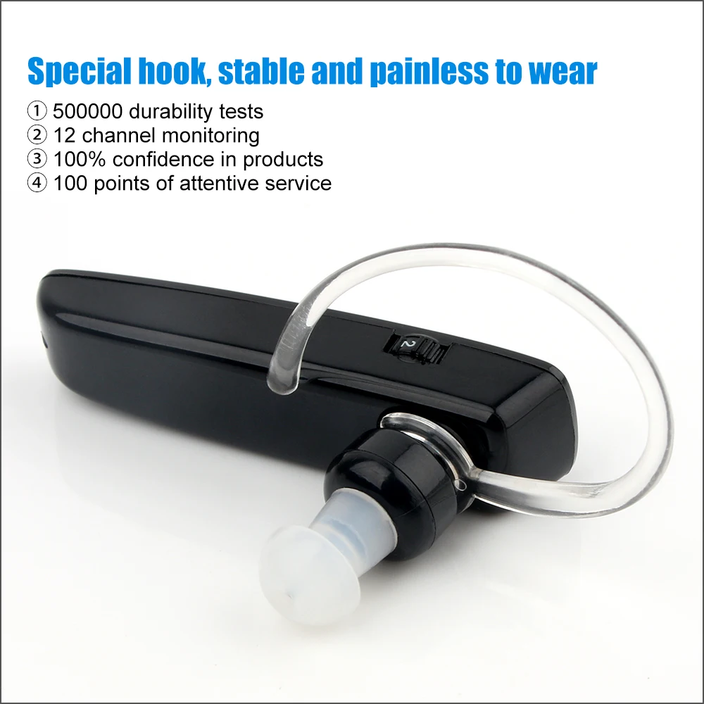 RZ Hearing Aid Mini Ear Sound Amplifier Adjustable Rechargeable Bluetooth Style USB Tone Hearing Aids Suitable for Deaf/Elderly