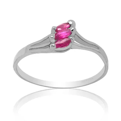 

100% Natural Ruby Ring for Daily Wear 2mm*4mm Real Ruby Silver Ring 925 Silver Ruby Jewelry Gift for Woman