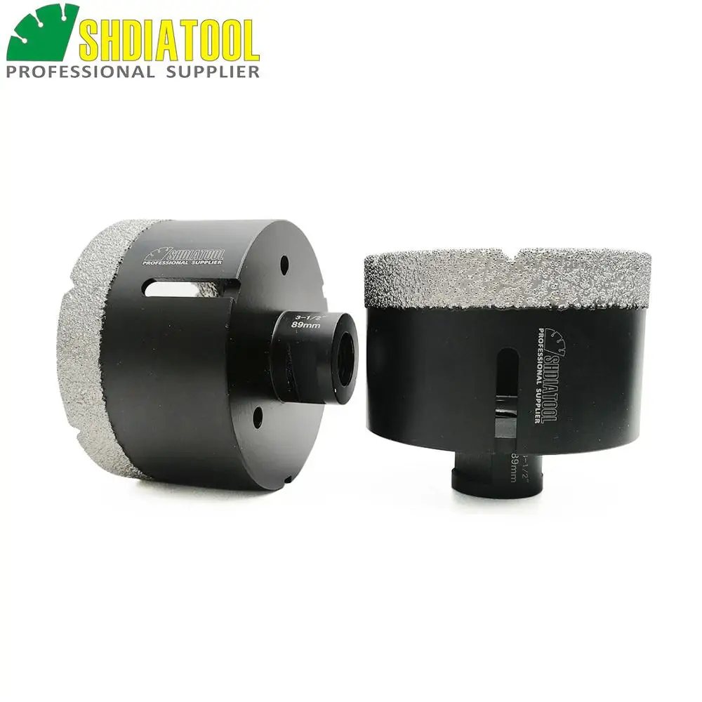 

SHDIATOOL 3-1/2" Vacuum brazed diamond Dry drilling bits 5/8-11 connection Diameter 89mm porcelain tile granite Masonry hole saw