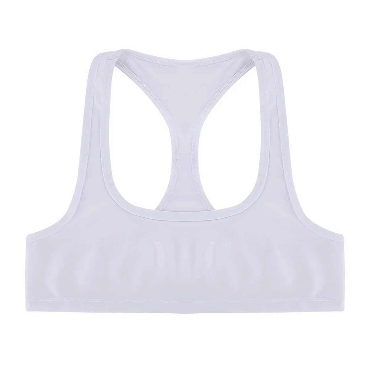 Mens Crop Tops Sleeveless Fitness Tank Top Racer Back Male Muscle Half Vest Tee for Summer Gymnastics DJ Dance Clubwear Costume