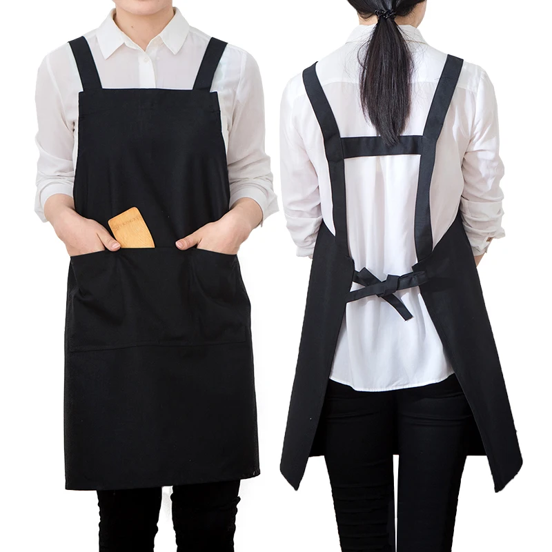 Apron Cotton Waterproof Kitchen Milk Tea Coffee Shop Restaurant Manicure Work Clothes For Men And Women Smock Print Logo