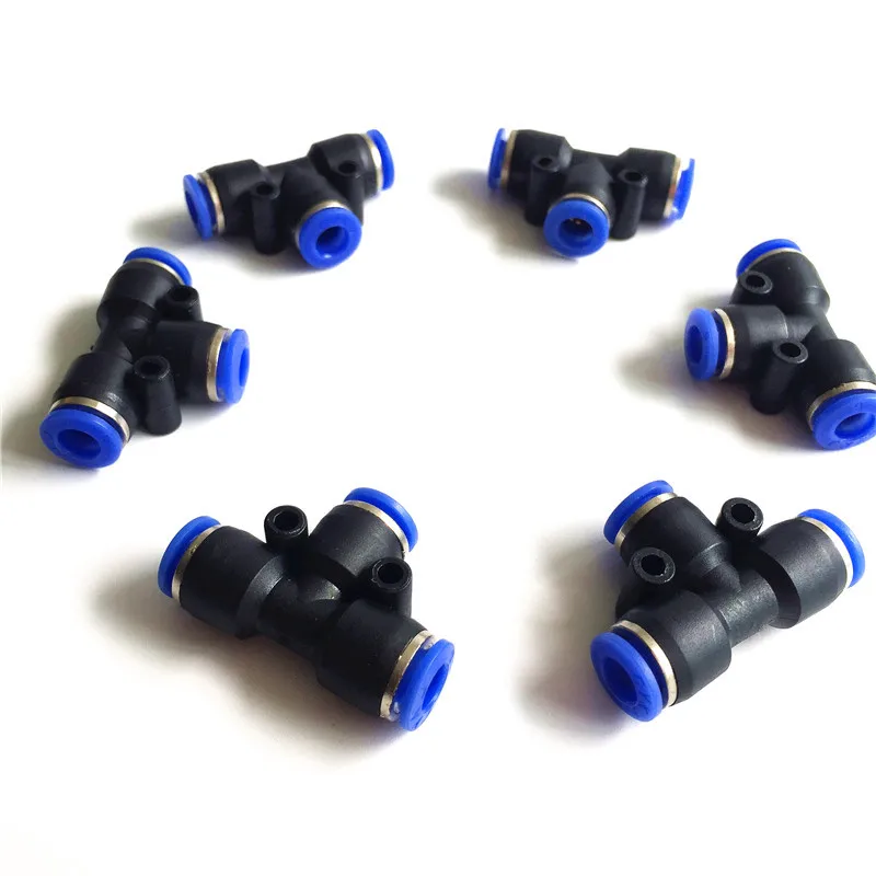 

S016 Blue Pneumatic Connector 6mm*6mm*6mm 100pcs/bag slip lock pneumatic fitting quick connector for misting system