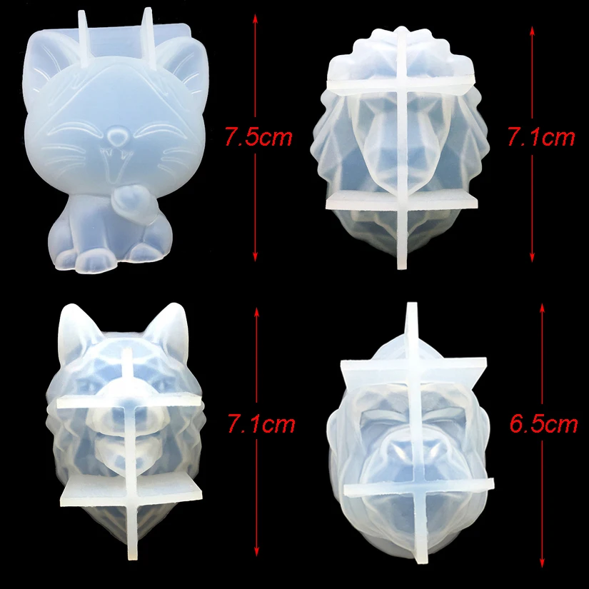 3D Bär Einhorn Horn Weihnachts-Hirsch Baum Katze Liebesherz Löwe Wolf Ente Silikon Zuckerform Fondant Kuchendekorationswerkzeuge – Detail 3