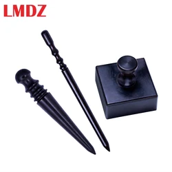 LMDZ Leather Edge Burnisher Black Wood Edge Slicker Leather Craft Tool Leather Polished Grinding Tools 3 Type For Choose