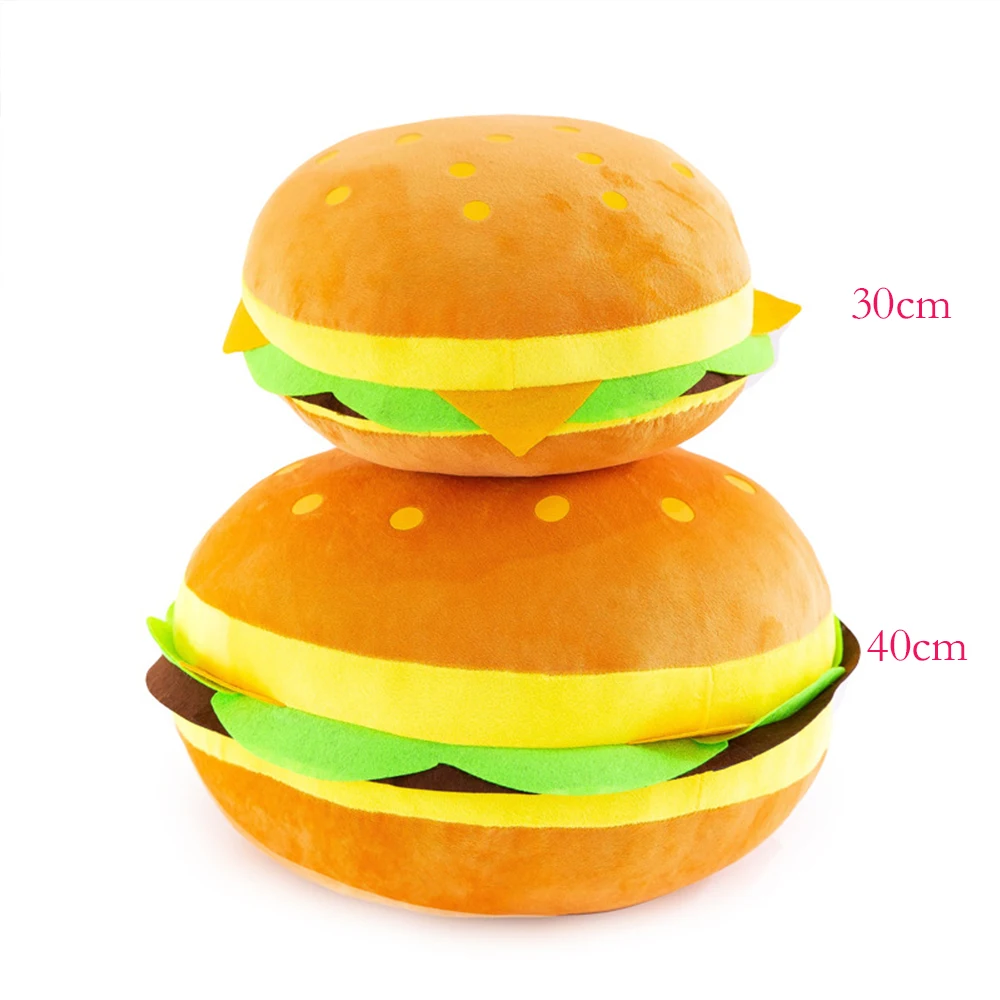 

Cartoon Mezzanine Simulation Hamburger Food Toy Pillow Soft Fill Cushion Children Plush Toy Gift Doll Children Boys Party Gift