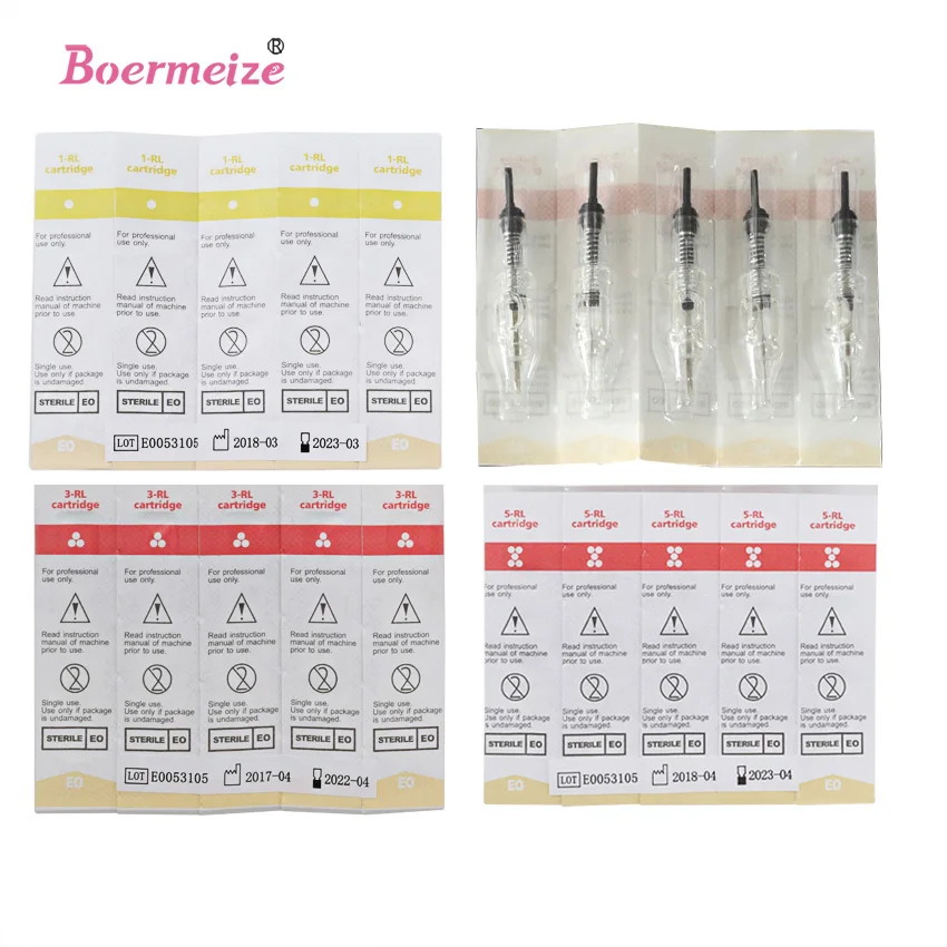 

Tattoo Cartridge Needles 30Pcs 1/3/5RL Permanent Makeup Eyebrow Lip Eyeliner Microblading Tattoo Supply Machine Pen Power Supply