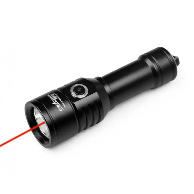 ORCA Scuba Diving D570-RL 1000 Lumens & Red Laser Diving Flashlight Torch Underwater 150-Meter Waterproof Search Night Dive