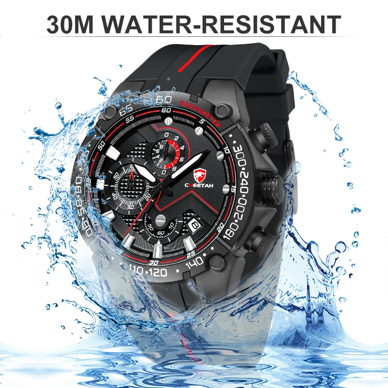 CHEETAH Men Watch Top Brand Casual Business Wristwatch Fashion Luxury Silicone Strap Sports Waterproof Clock Relogio Masculino