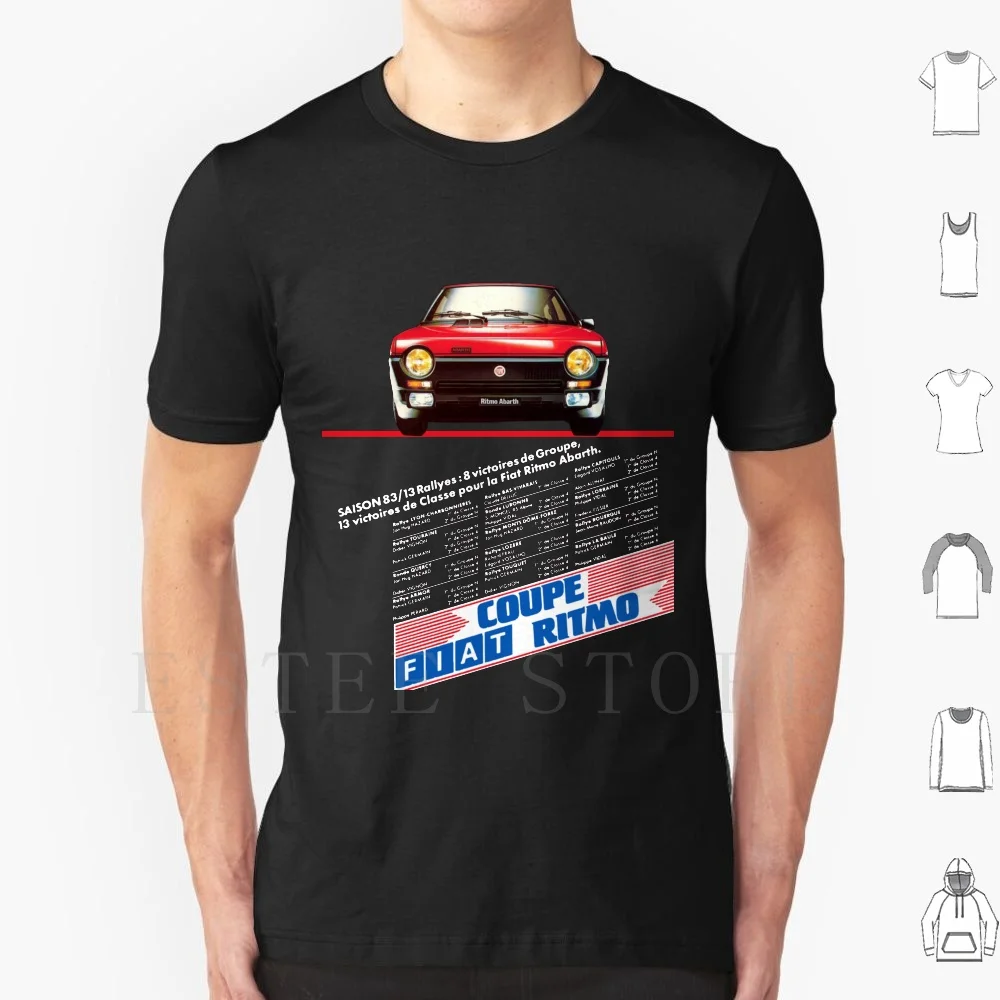 Ritmo Abarth Camiseta de algodón para hombre DIY estampado Strada Ritmo Abarth 1970s 1980s 1990s coches Día del Padre deportes italianos