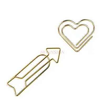 Golden Arrow Love Paper Clip, Forma dos desenhos animados Valentine, 10pcs