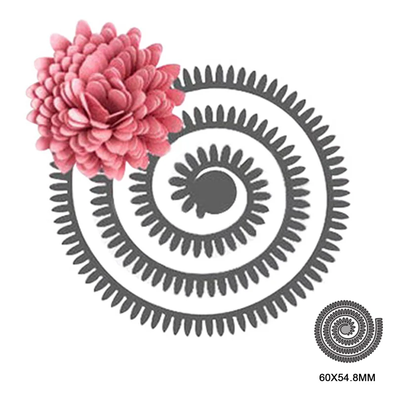 

Spiral Flower Metal Cutting Dies for DIY Scrapbooking Album Paper Cards Decorative Crafts Embossing Die Cuts Christmas 2021new